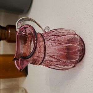 Vintage Cranberry Glass Pitcher